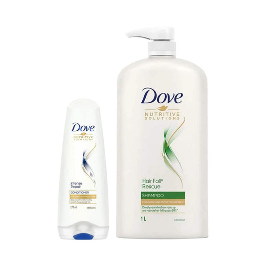 Dove Hair Fall Rescue Shampoo (1000 ml) + Intense Repair Conditioner (175 ml) Combo