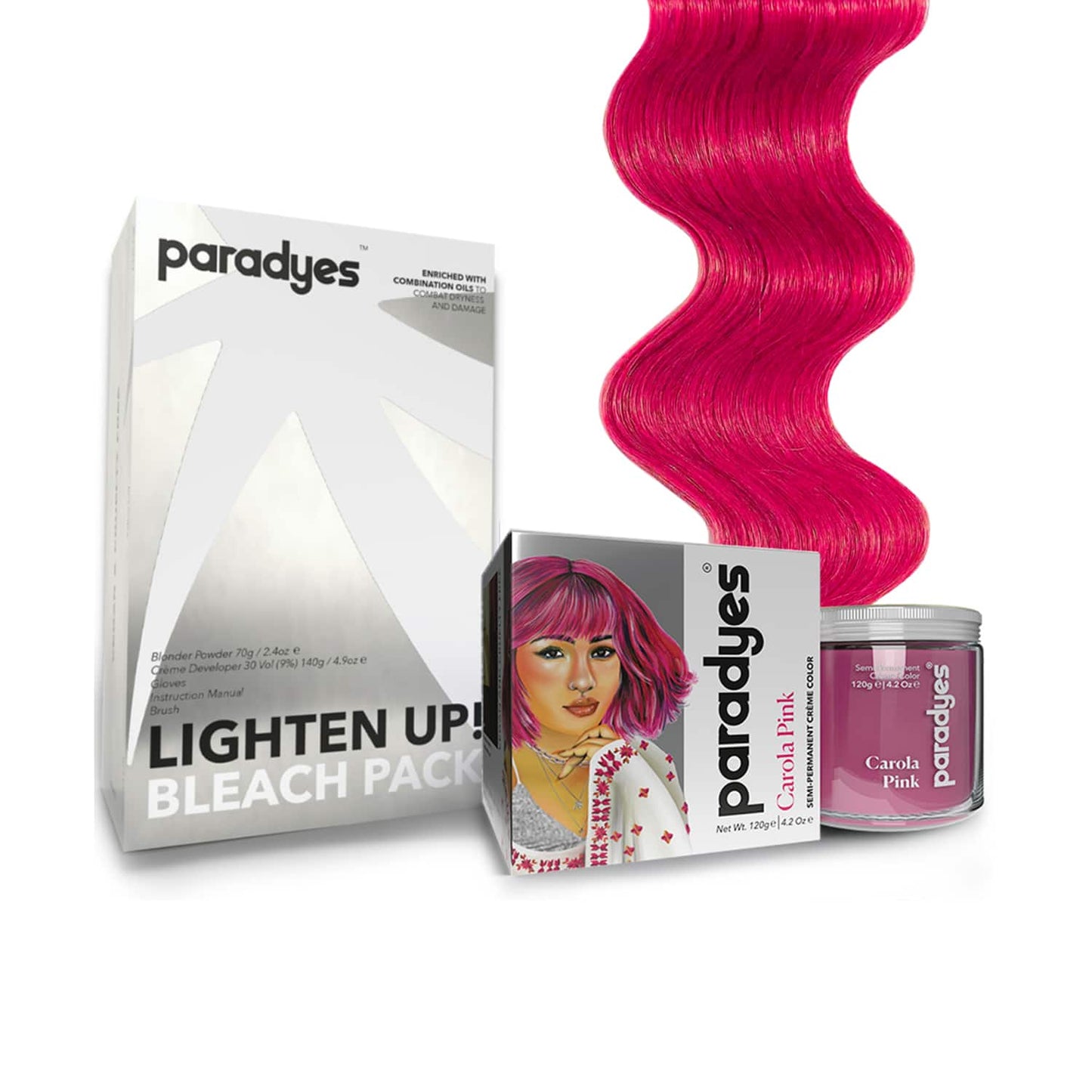 Paradyes Lighten Up! Bleach + Color Combo (Carola Pink)