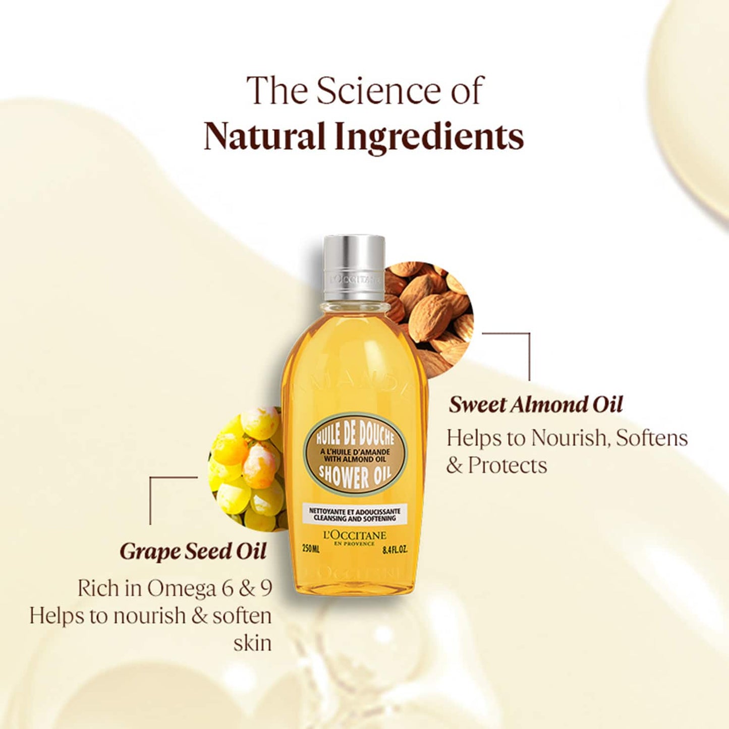 L'occitane Almond Shower Oil - (250ml)