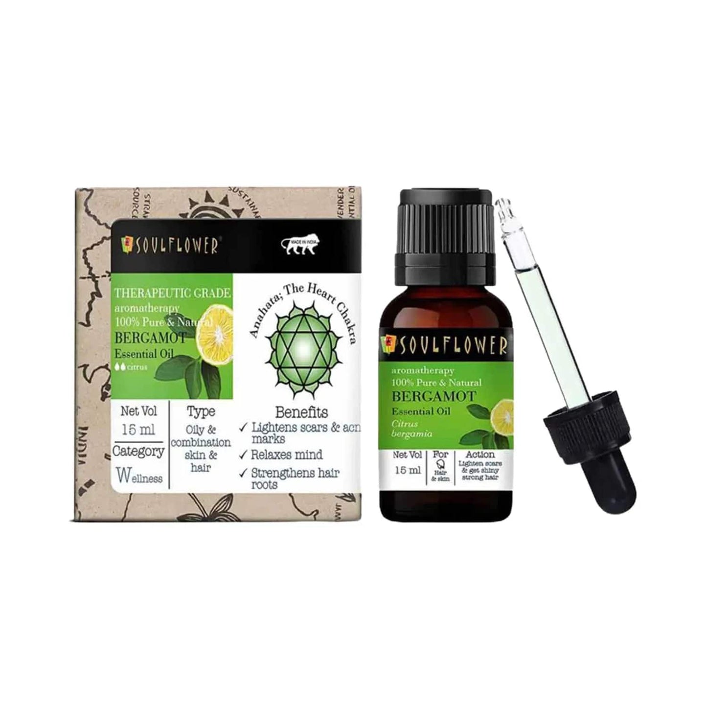 Soulflower Bergamot Essential Oil - (15ml)