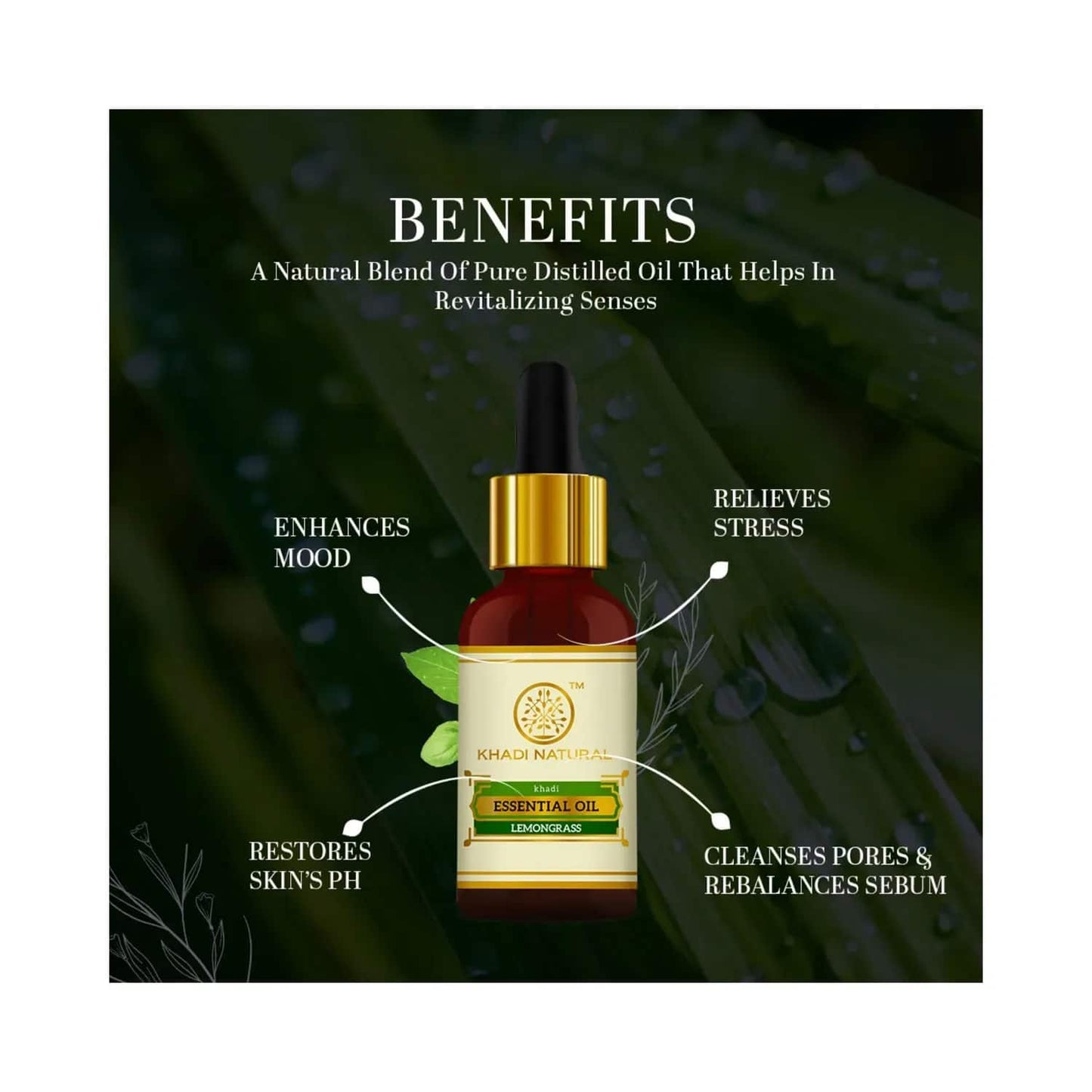 Khadi Natural Lemongrass Essential Oil (15ml)