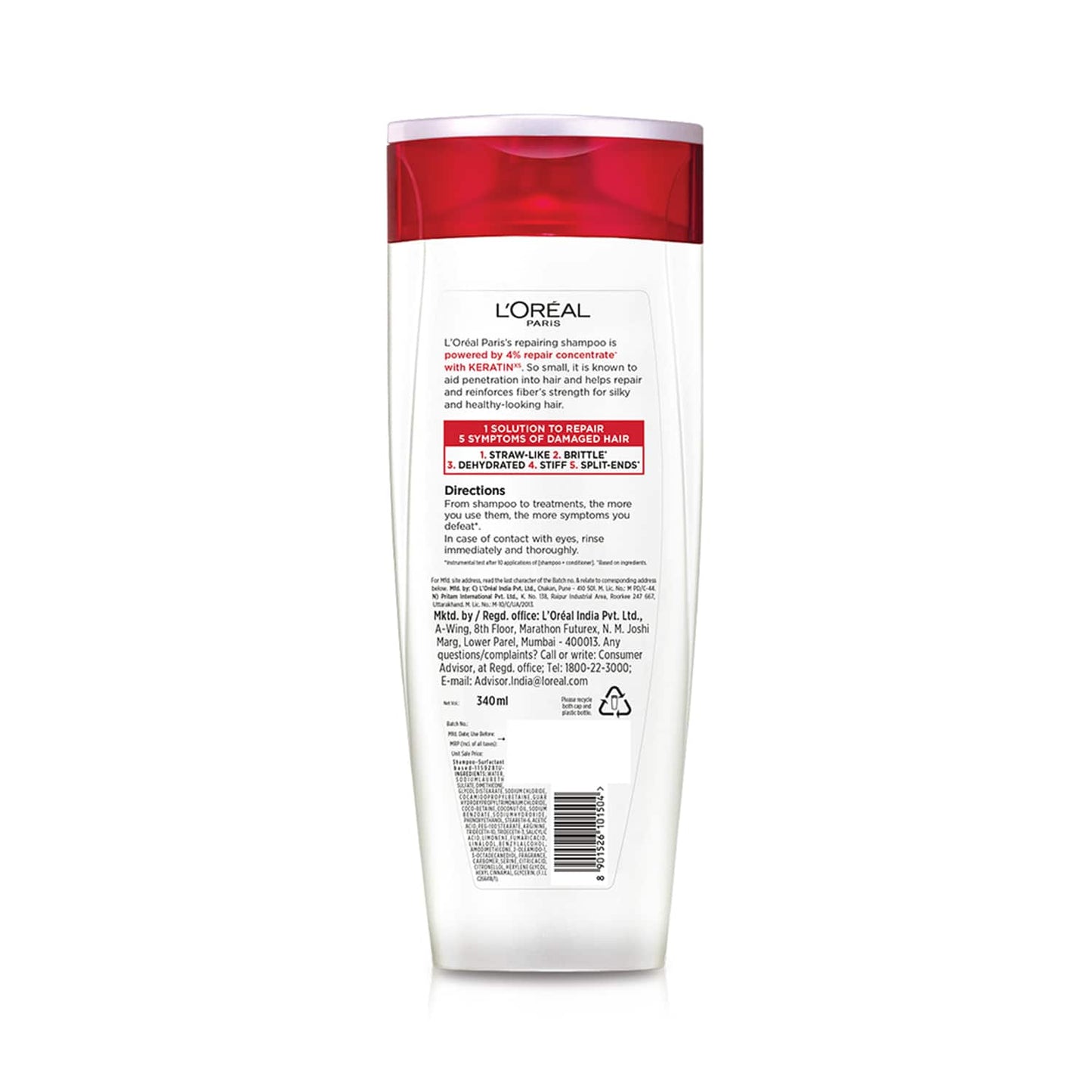 L'Oreal Paris Total Repair 5 Repairing Shampoo with Keratin XS (340ml)