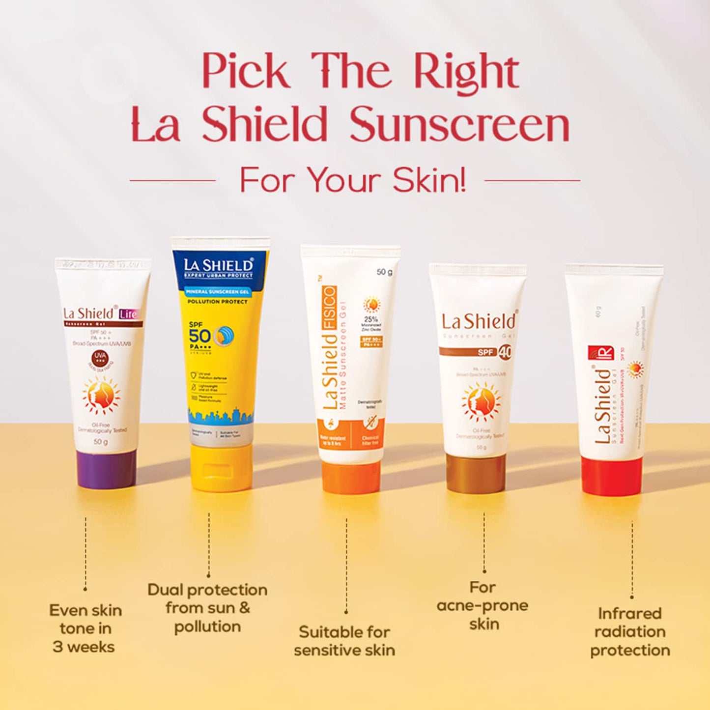 La Shield IR SPF 30+ & PA+++ Sunscreen Gel (60g)