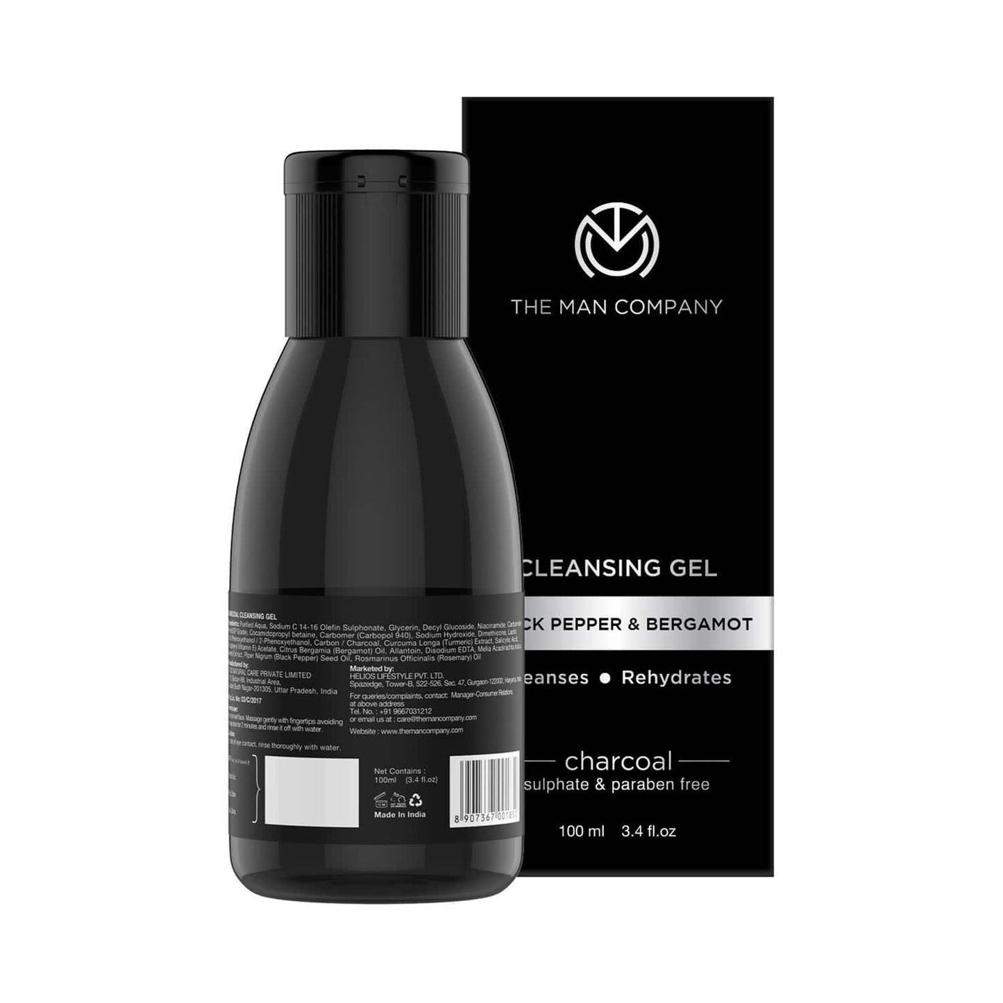 The Man Company Charcoal Black Pepper & Bergamot Cleansing Gel (100ml)