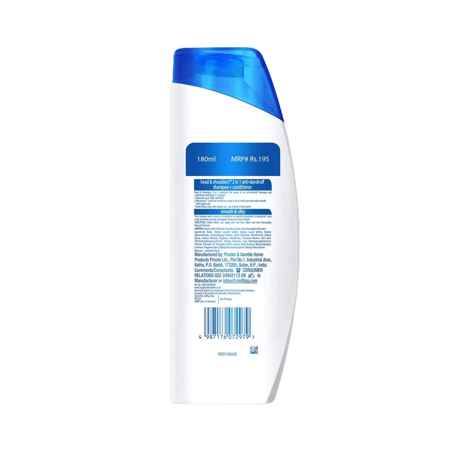 Head & Shoulders 2-In-1 Smooth And Silky Anti Dandruff Shampoo + Conditioner (180ml)