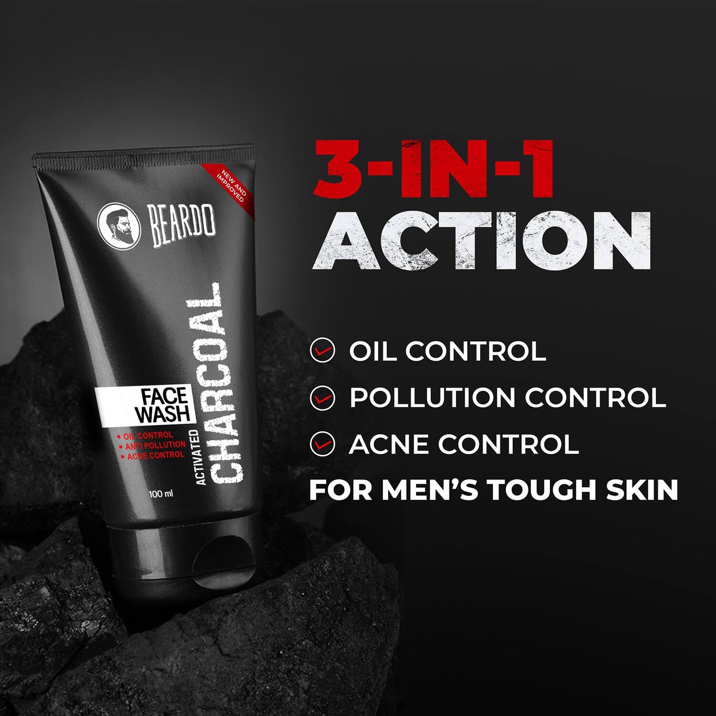 Beardo Activated Charcoal Face Wash (100ml)