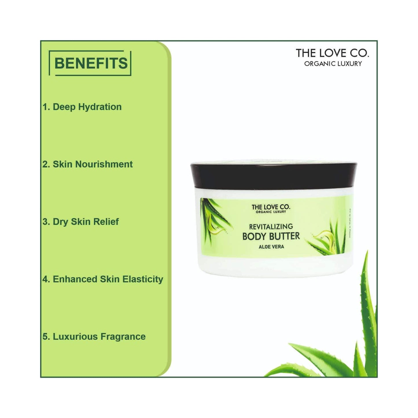 THE LOVE CO. Aloe Vera Body Butter Deep Moisturization With Pure Shea Butter(200g)