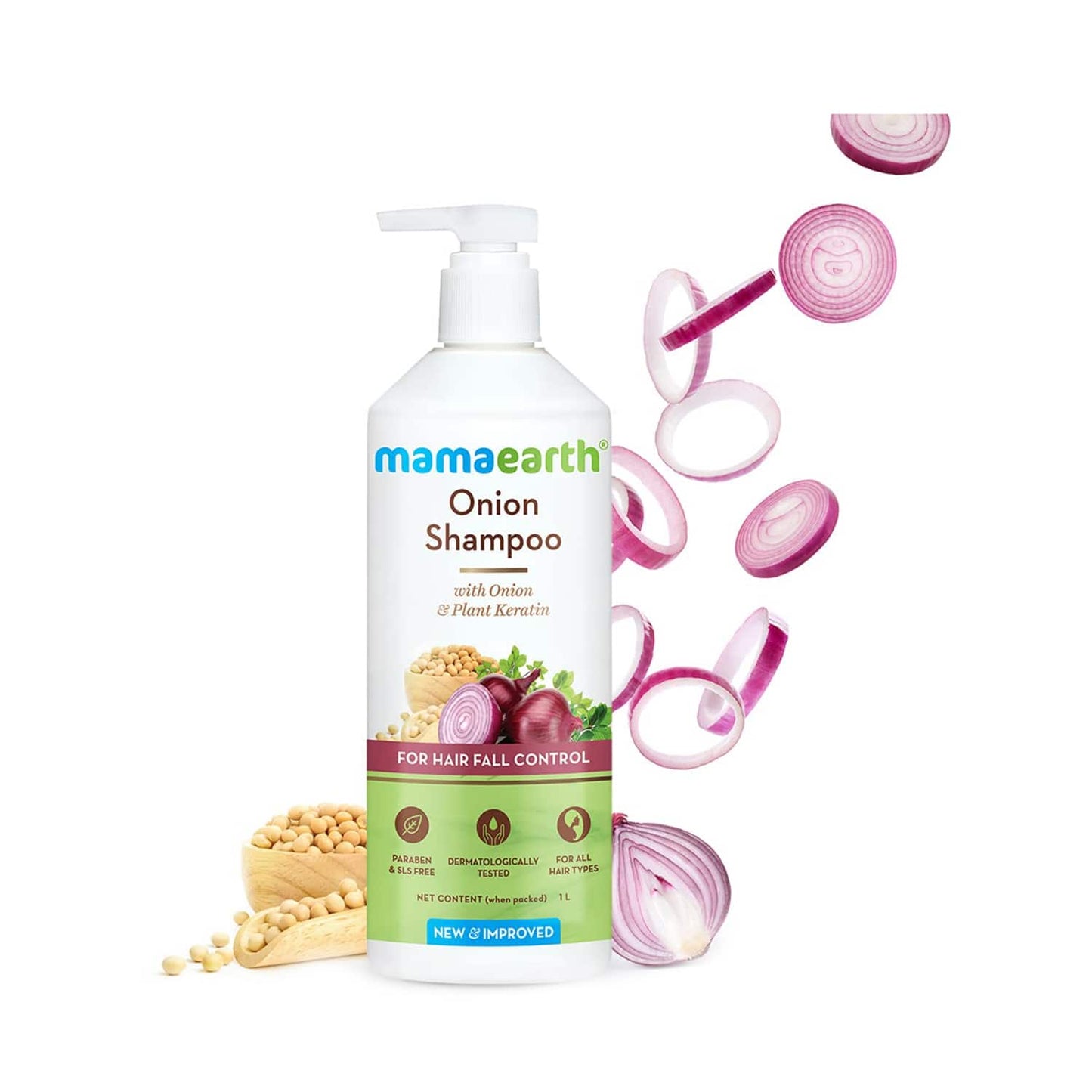 Mamaearth Onion Shampoo For Hair Growth & Hair Fall Control (1000ml)