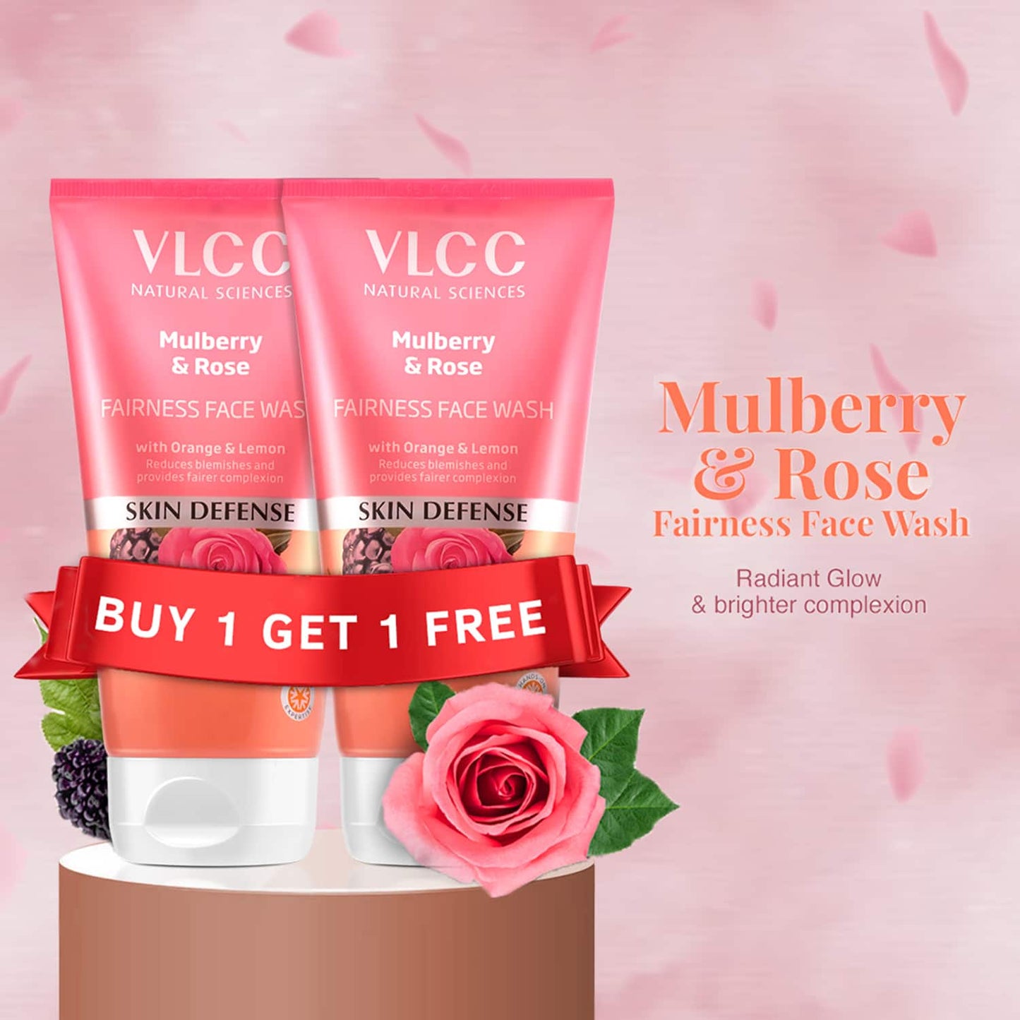 VLCC Mulberry and Rose Fairness & Neem Face Wash Combo