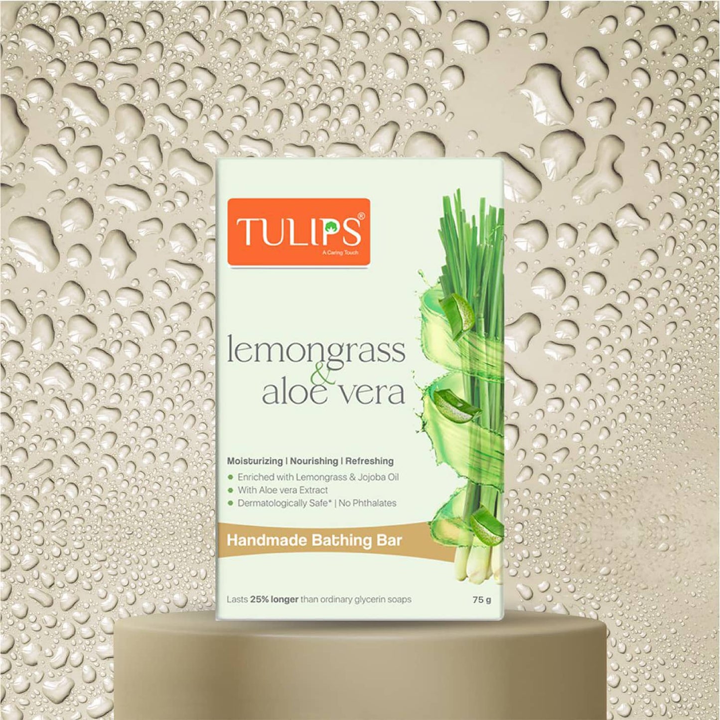 Tulips Lemongrass & Aloe Vera Handmade Bathing Bar (125g)