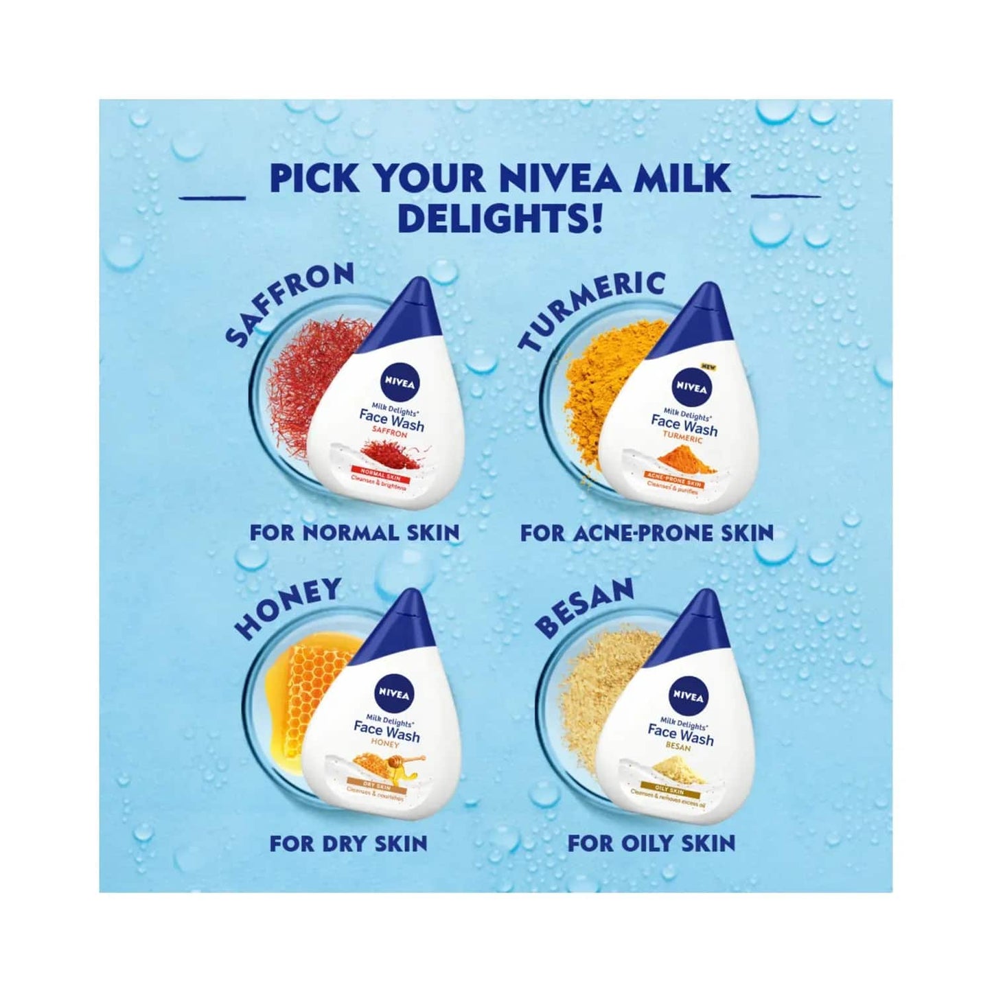 Nivea Milk Delights Caring Rosewater Facewash (100ml)