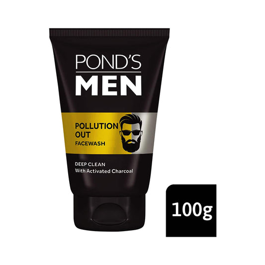 Pond's Men Pollution Out Activated Charcoal Deep Clean Facewash - (100g)