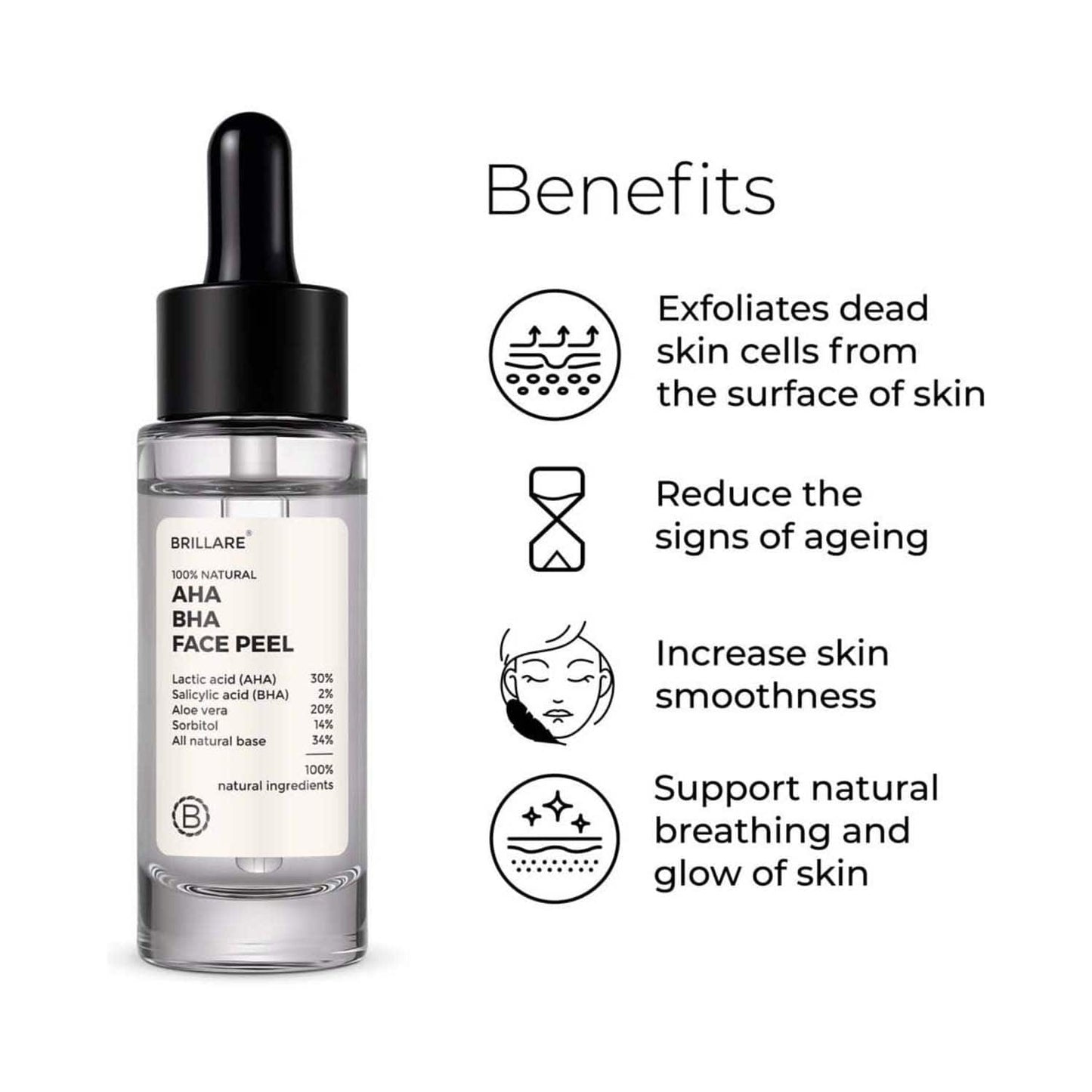 Brillare AHA BHA Face Peel For Smoother Blemish-Free Skin (30ml)