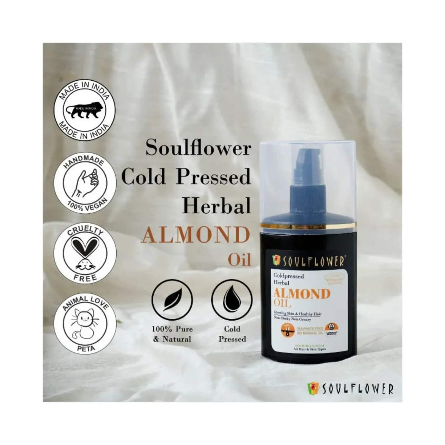 Soulflower Coldpressed Herbal Almond Oil - (120ml)