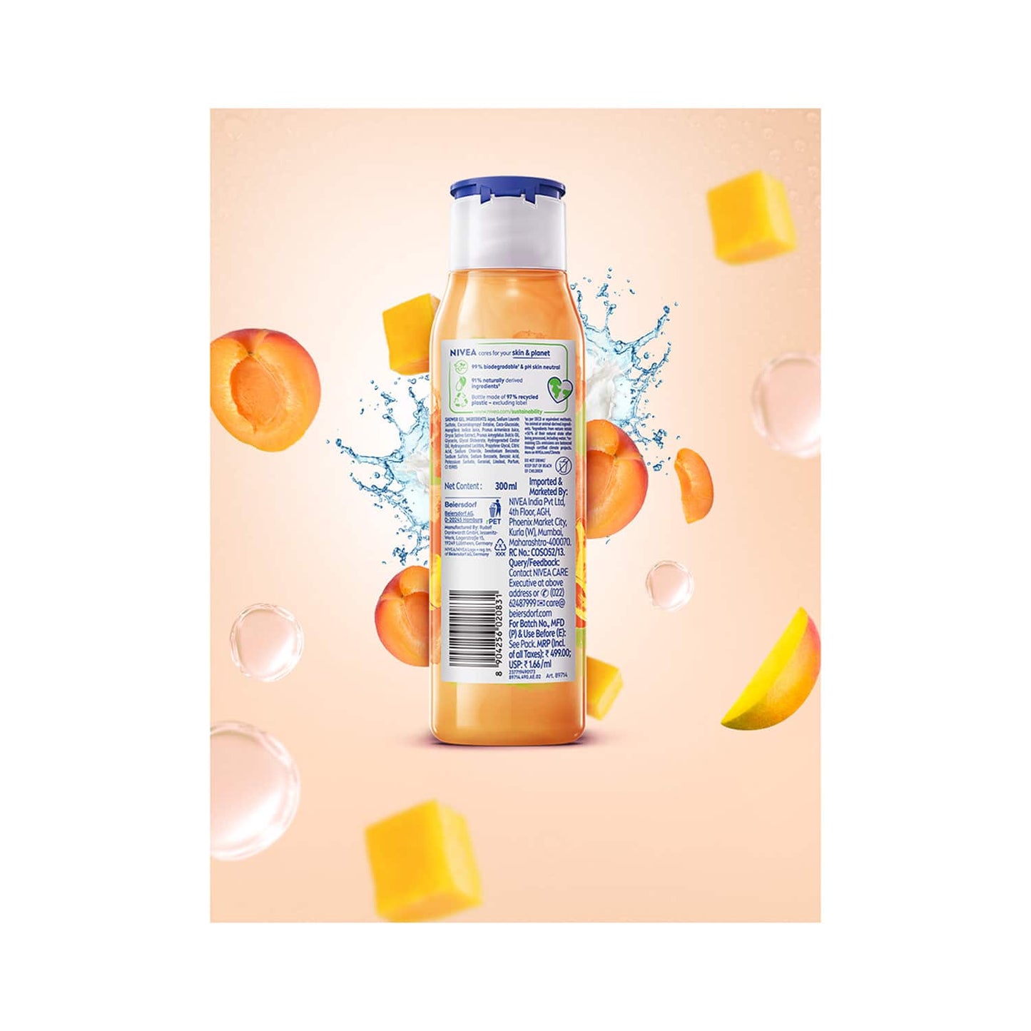 Nivea Apricot Fresh Blends Refreshing Shower Gel (300ml)