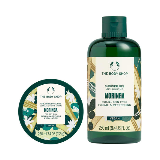 The Body Shop Moringa Shower Gel & Body Scrub Combo