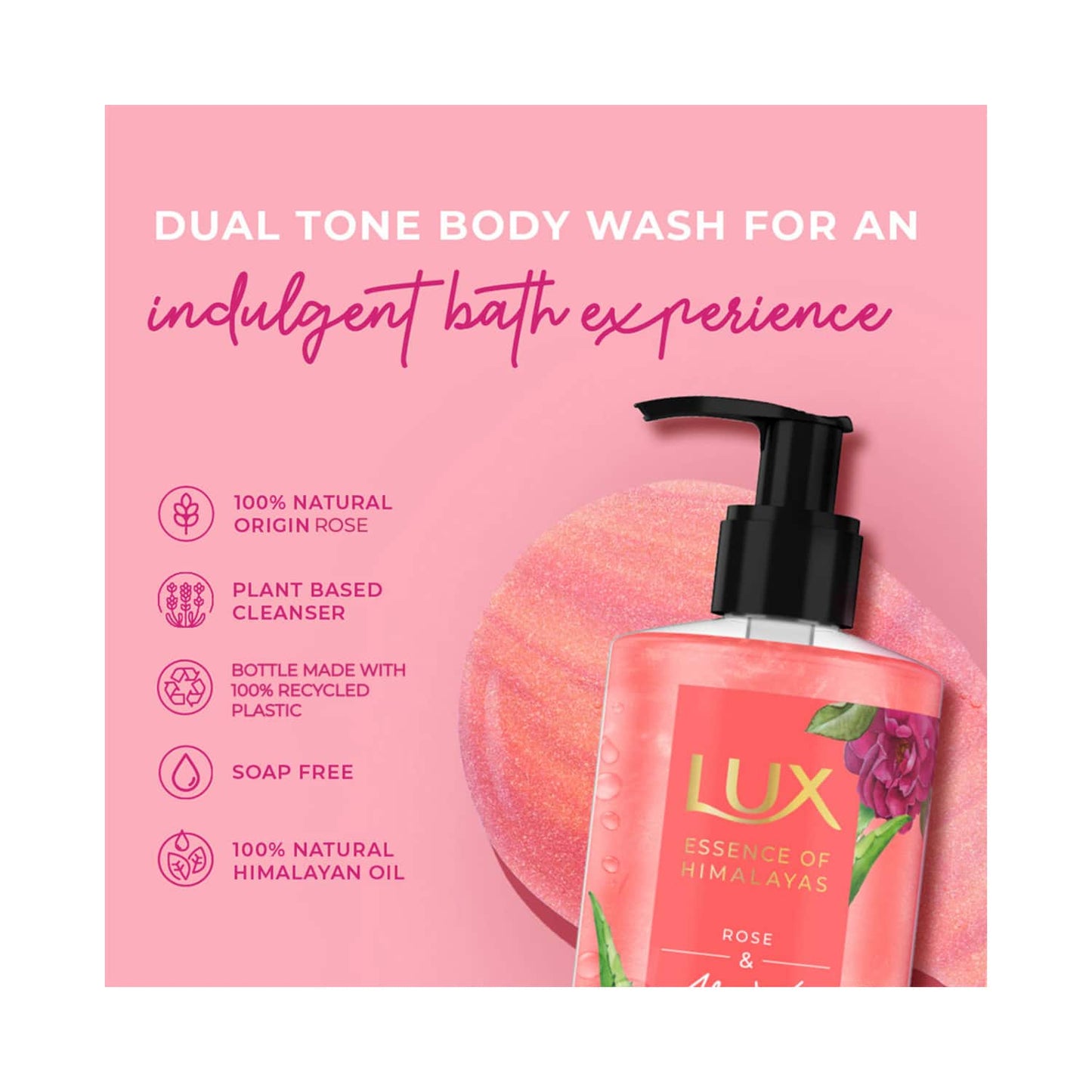 Lux Rose & Aloe Vera Shim Body Wash (400ml)