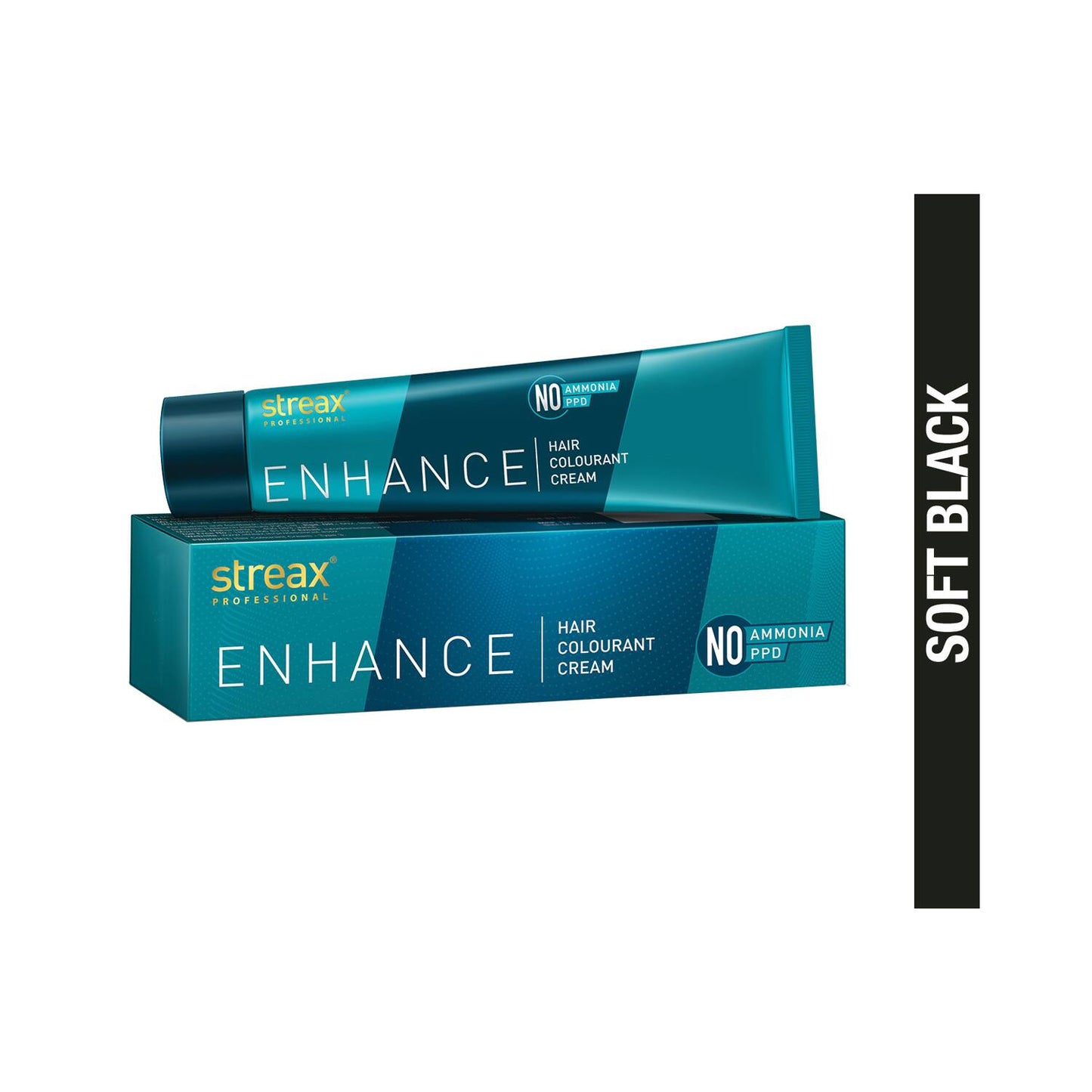 Streax Professional Enhance Hair Colorant Cream - 2 Soft Black (90g)