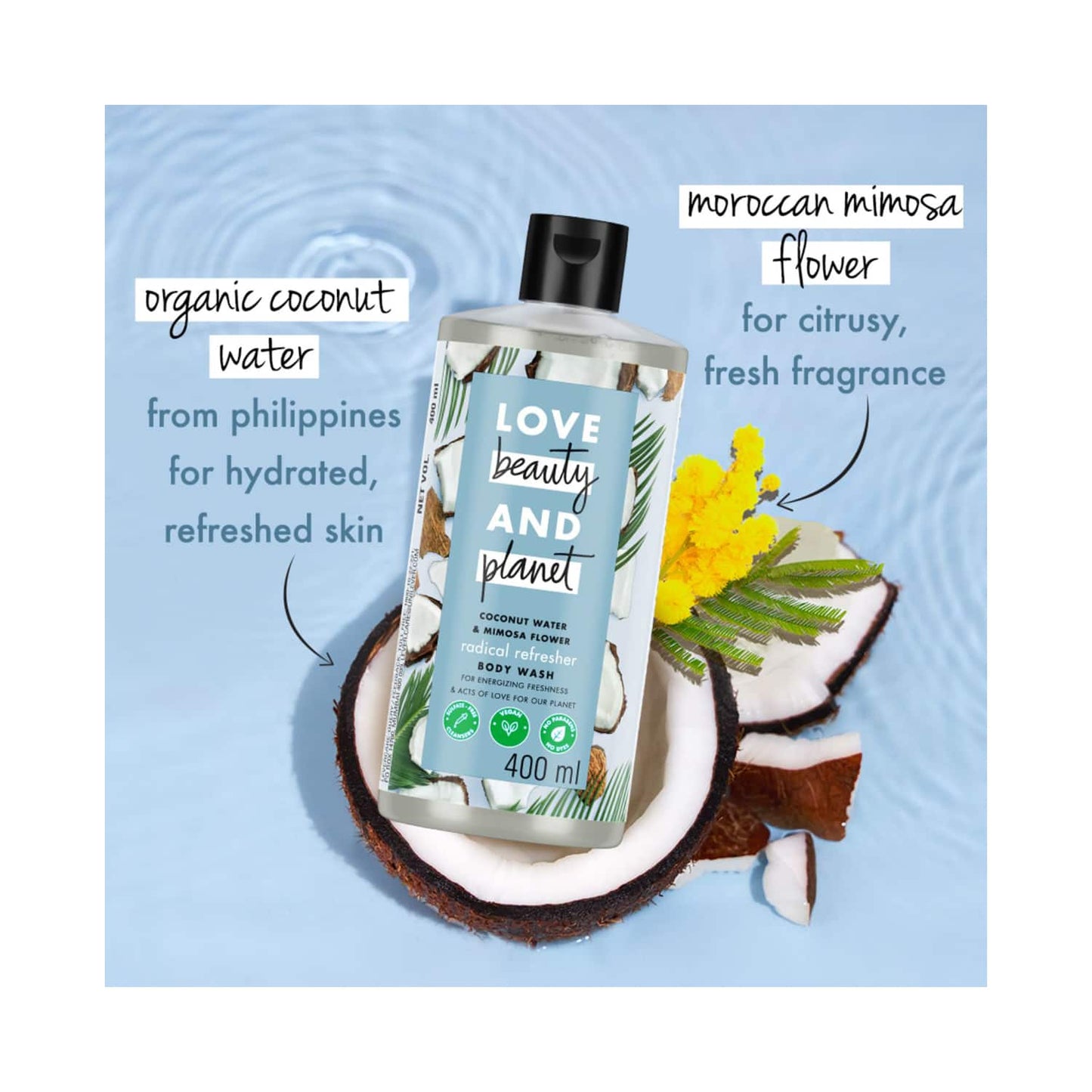 Love Beauty & Planet Coconut Water & Mimosa Flower Hydrating Body Wash (400 ml)