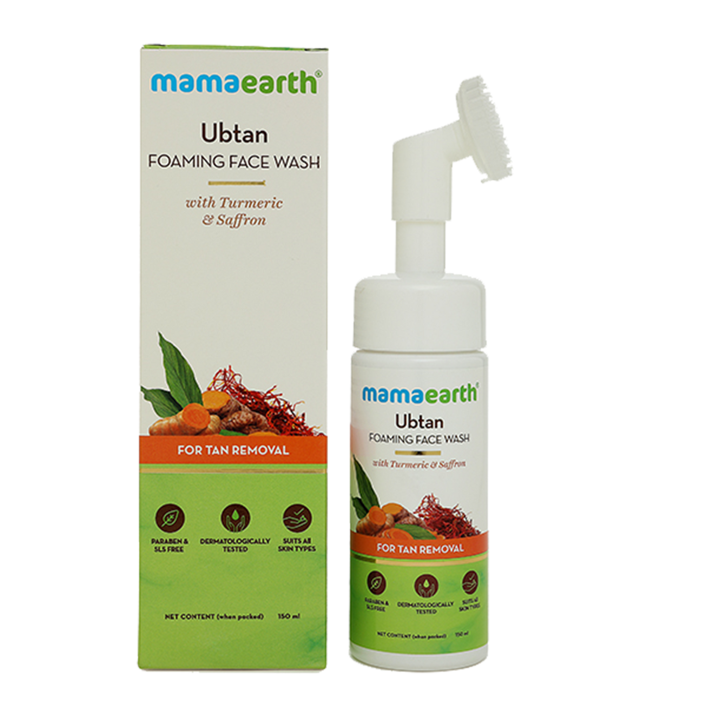 Mamaearth Ubtan Foaming Face Wash with Turmeric & Saffron (150ml)