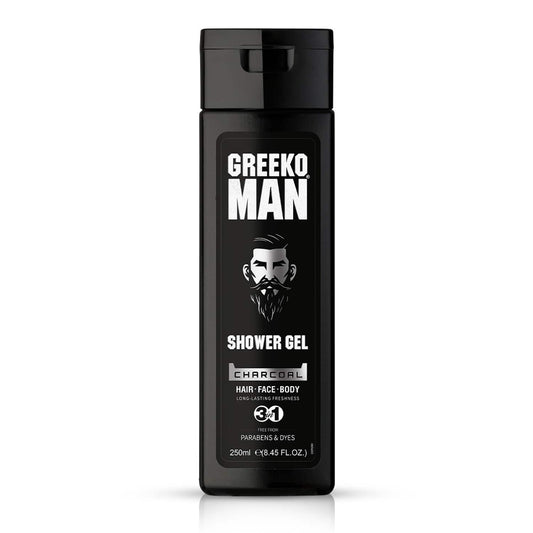 Greeko Man 3-In-1 Charcoal Shower Gel (250ml)