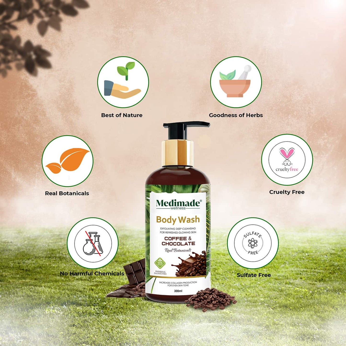 Medimade Coffee and Chocolate Body Wash (300ml)