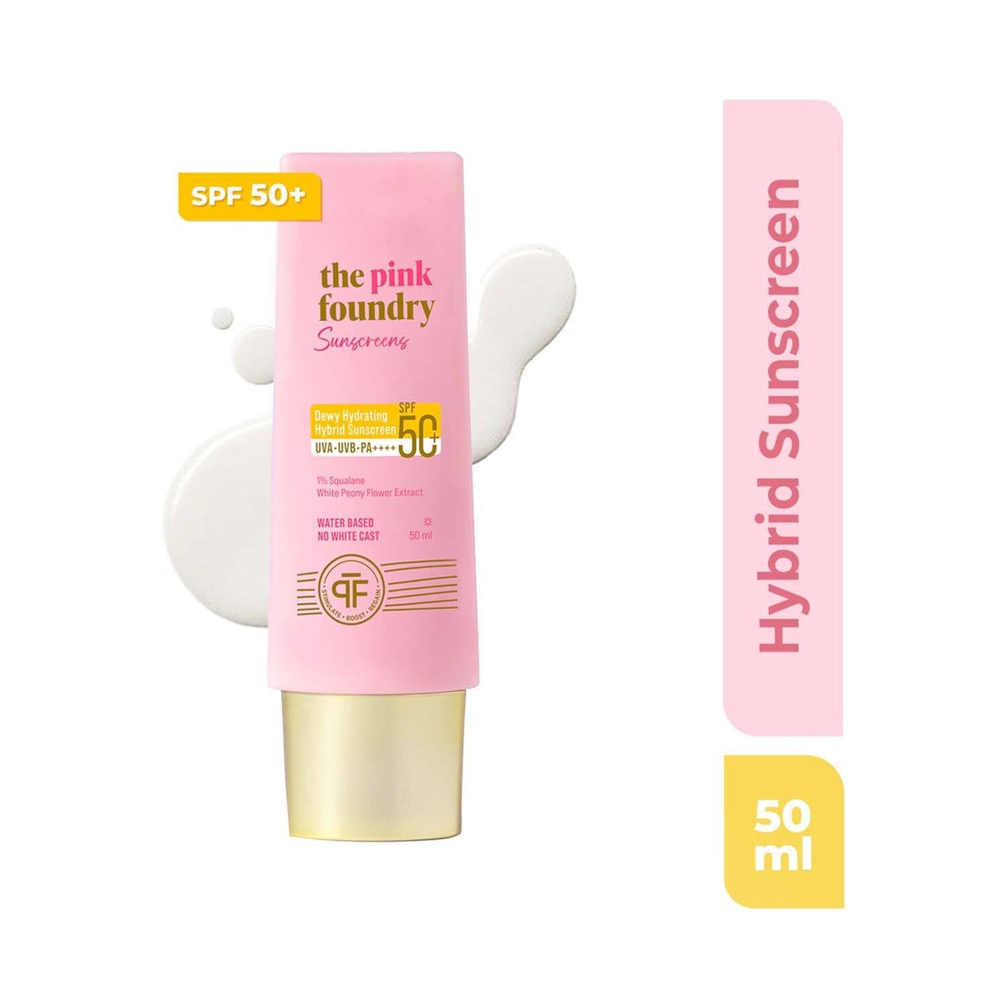 The Pink Foundry Dewy Hydrating Hybrid Sunscreen with 1% Squalene SPF 50+ UVA UVB PA++++ (50 g)