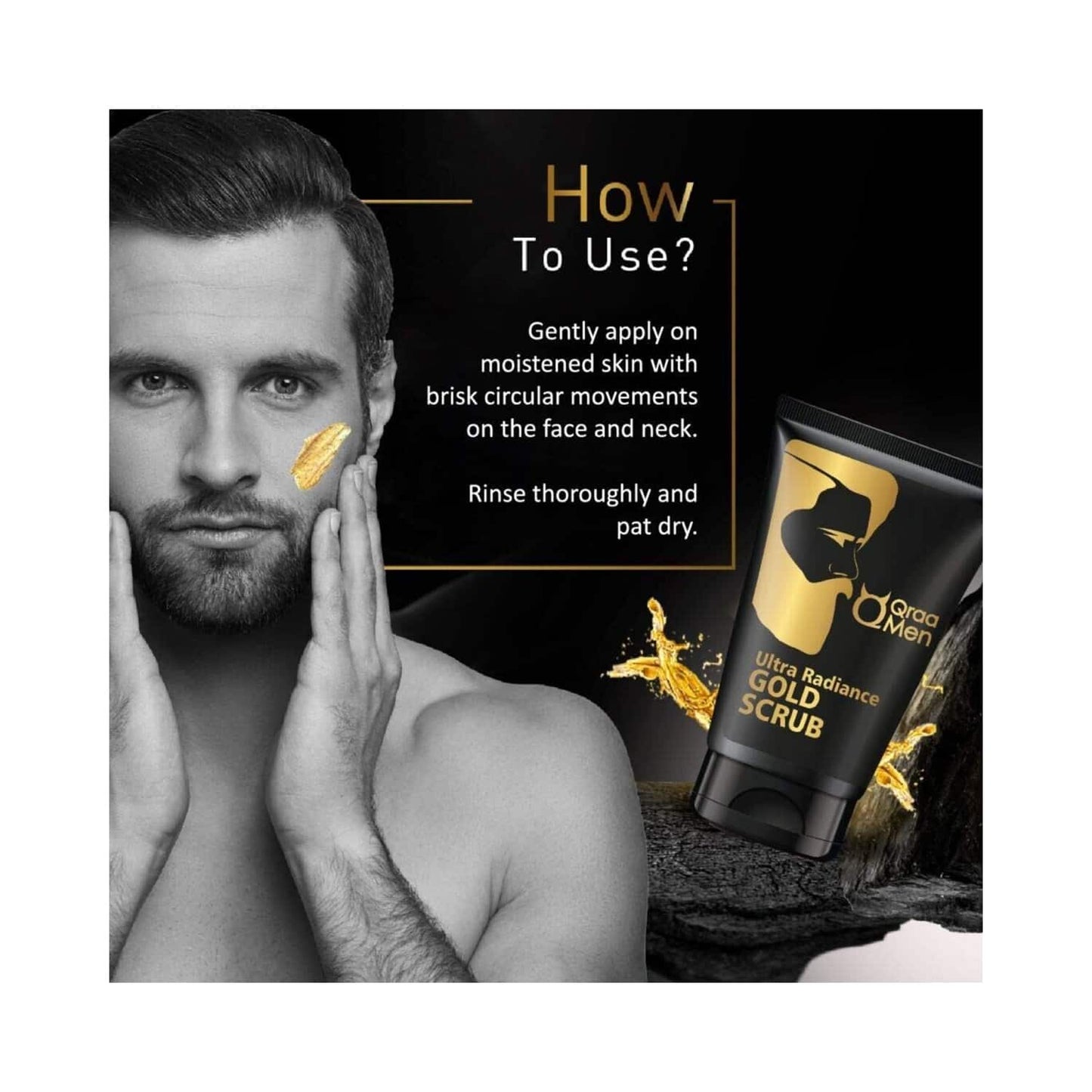 Qraamen Men Ultra Radiance Gold Scrub with 24K Gold Leaves (100 g)