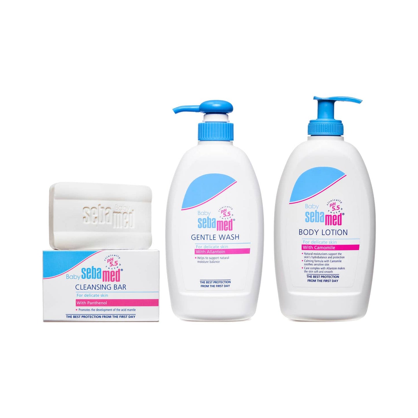 Sebamed Baby Cleansing Bar (100 g), Baby Gentle Wash (400 ml) & Baby Lotion (400 ml) Combo