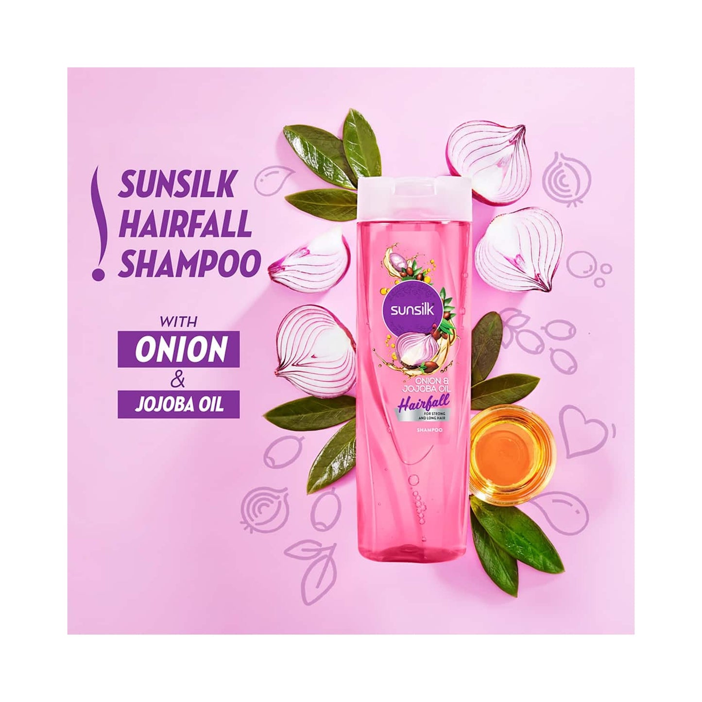 Sunsilk Hairfall Shampoo With Onion & Jojoba Oil (195ml)