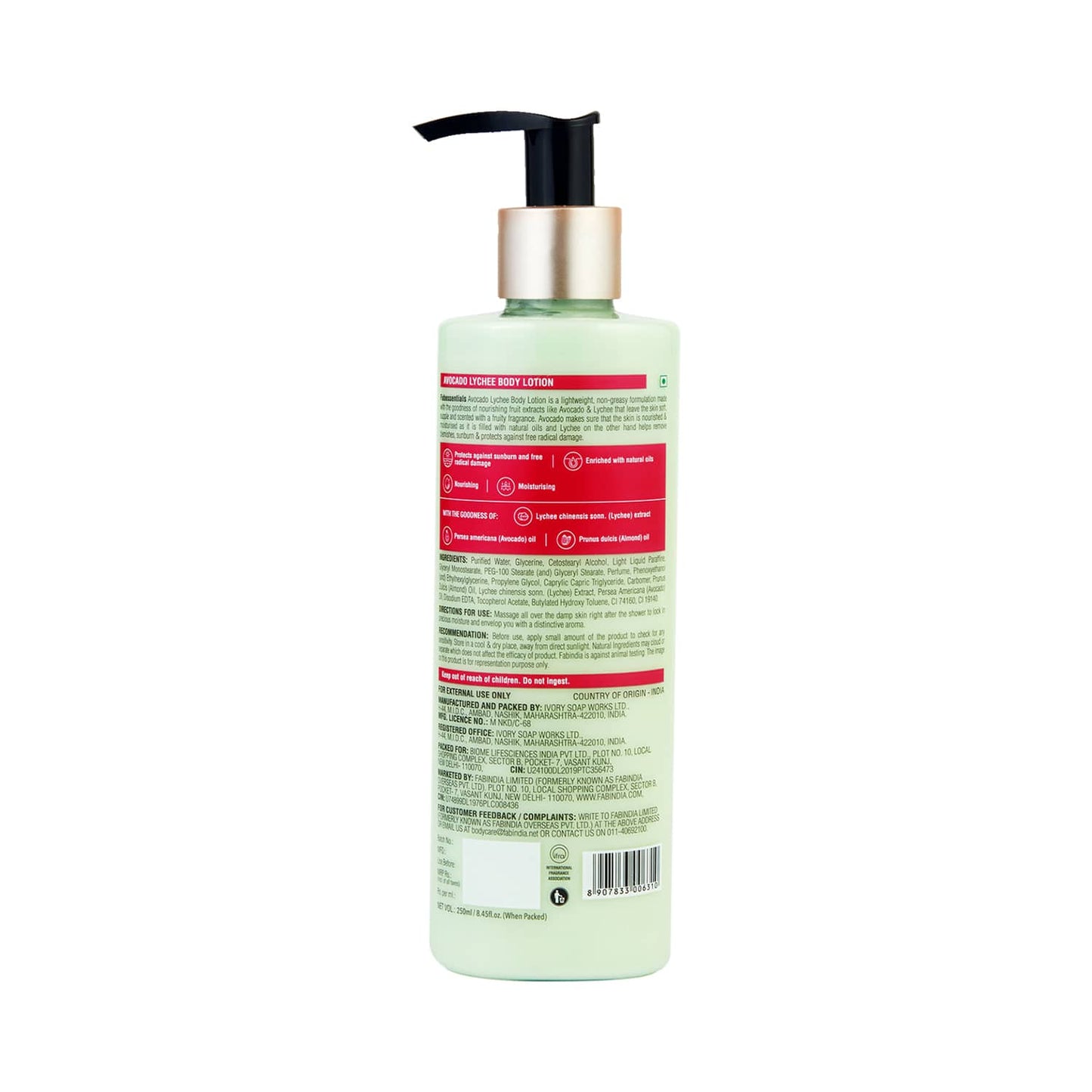 Fabessentials by Fabindia Avocado Lychee Body Lotion (250ml)