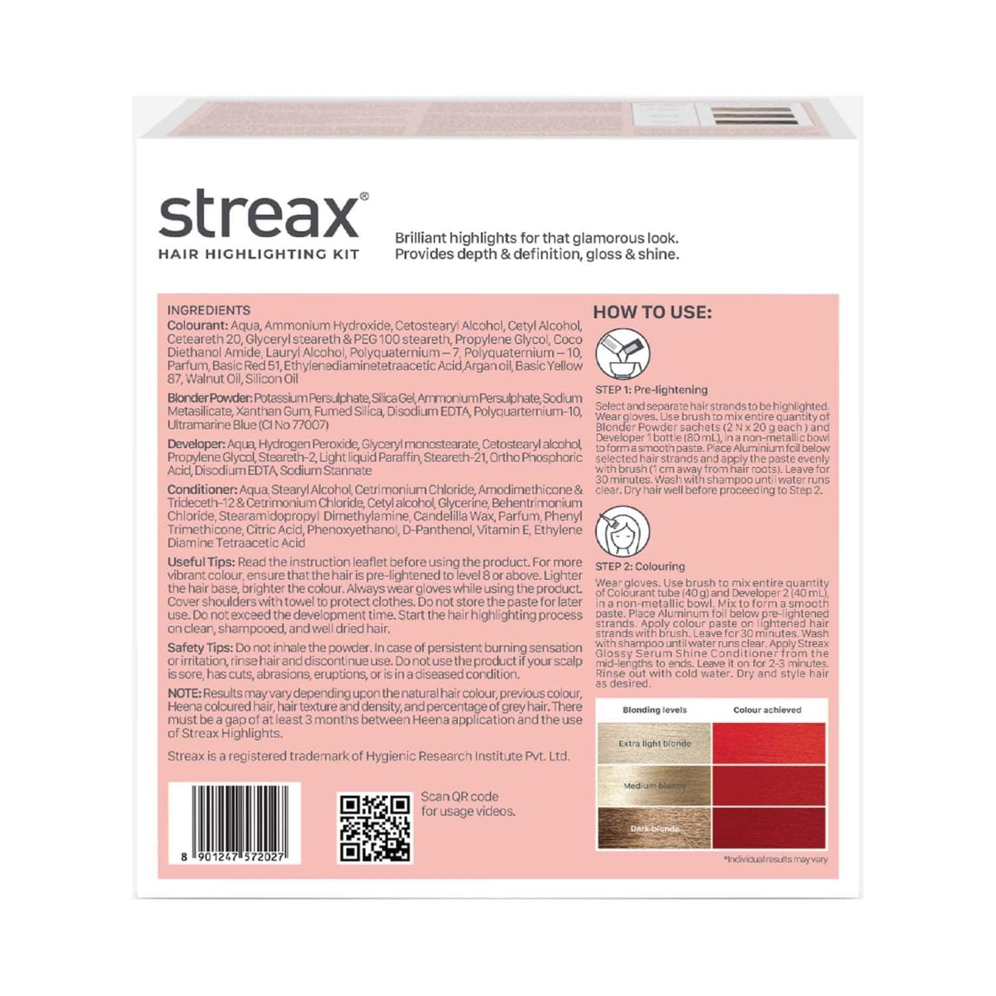 Streax Ultralights Hair Color Highlight Kit - Scarlet Red (180 g)