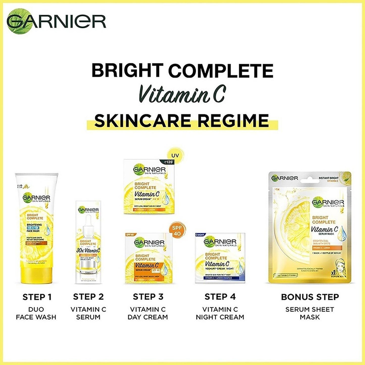 Garnier Bright Complete Brightening Duo Action Face Wash (100g)