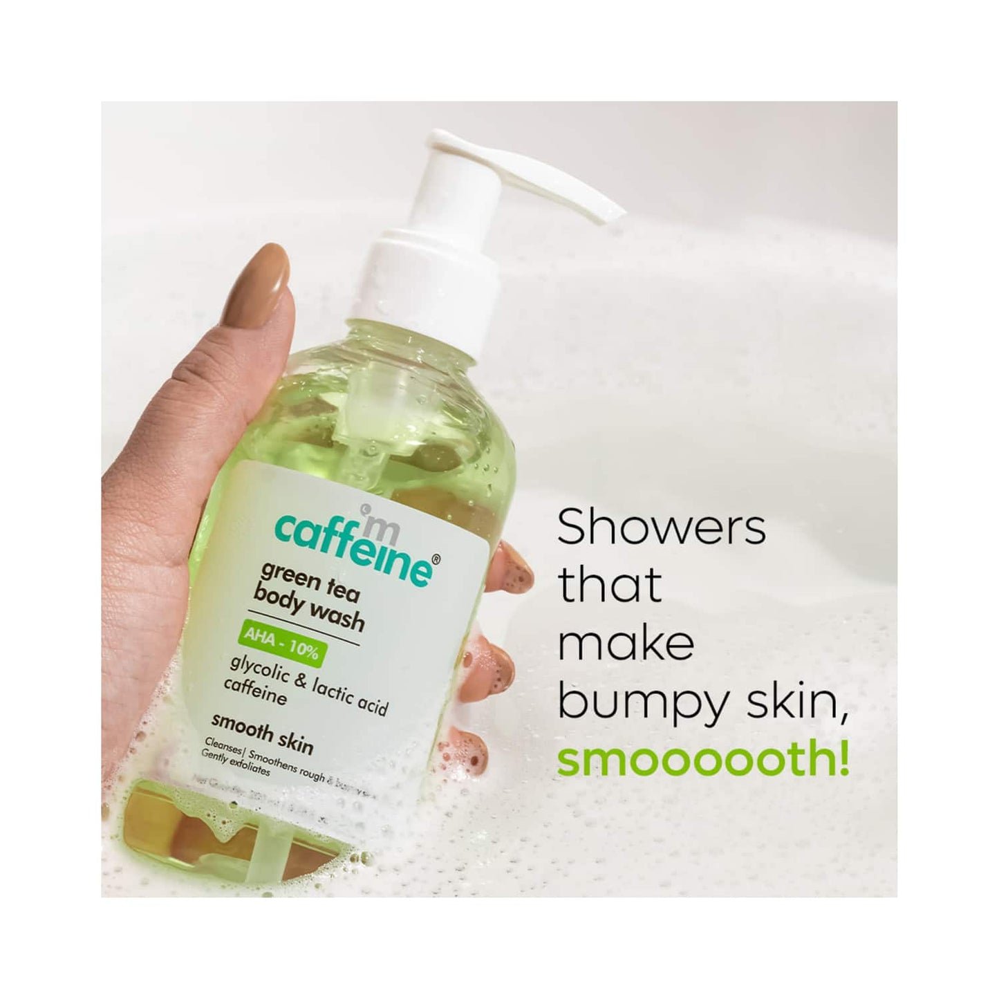 mCaffeine Body Exfoliator With AHA 10% And Green Tea Body Wash With AHA 10% - (2Pcs)