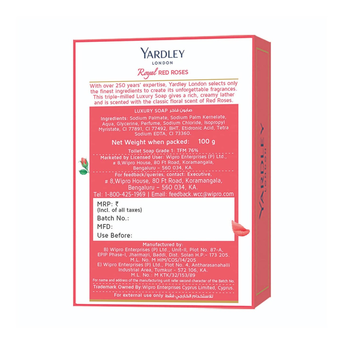 Yardley London Royal Red Rose Luxury Soap (100g)