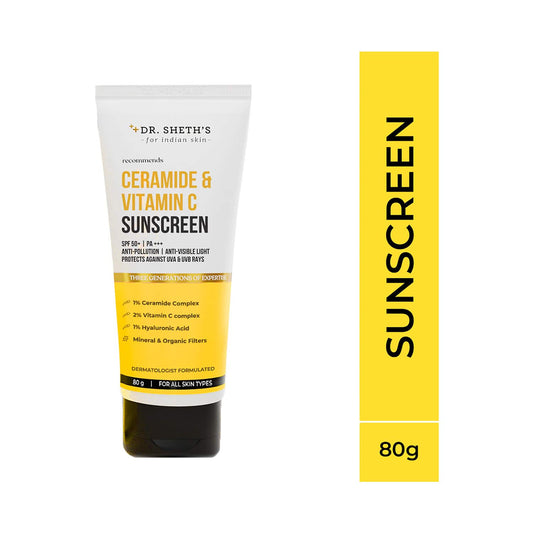 Dr. Sheth's Ceramide & Vitamin C Sunscreen SPF 50 PA+++ (80g)