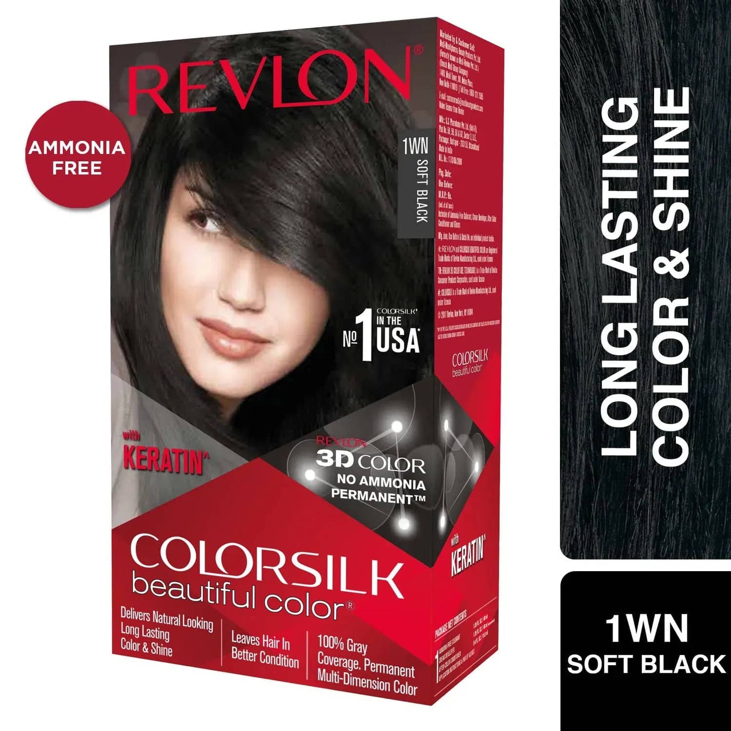 Revlon Colorsilk Hair Color - 1WN Soft Black (91.8ml)