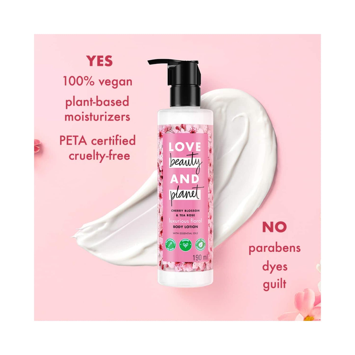 Love Beauty & Planet Cherry Blossom & Tea Rose Moisturising Body Lotion (190 ml)