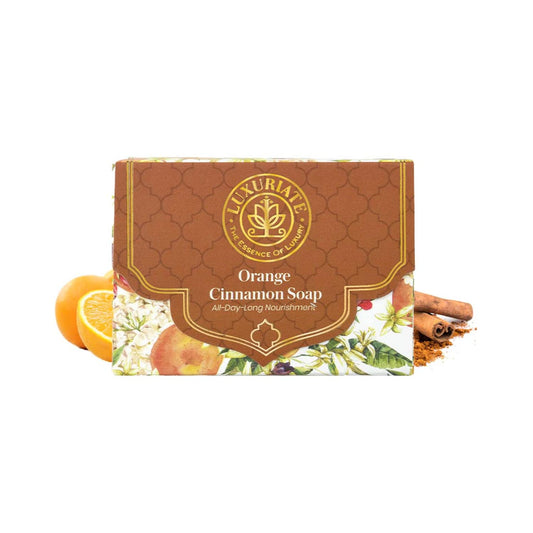 LUXURIATE Naturally Orange and Cinnamon Refreshing Handmade Soap (125g)