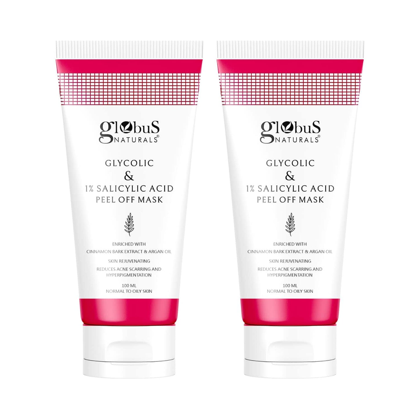 Globus Naturals Glycolic & 1% Salicylic Acid Anti Acne Peel Off Mask (2 Pcs)