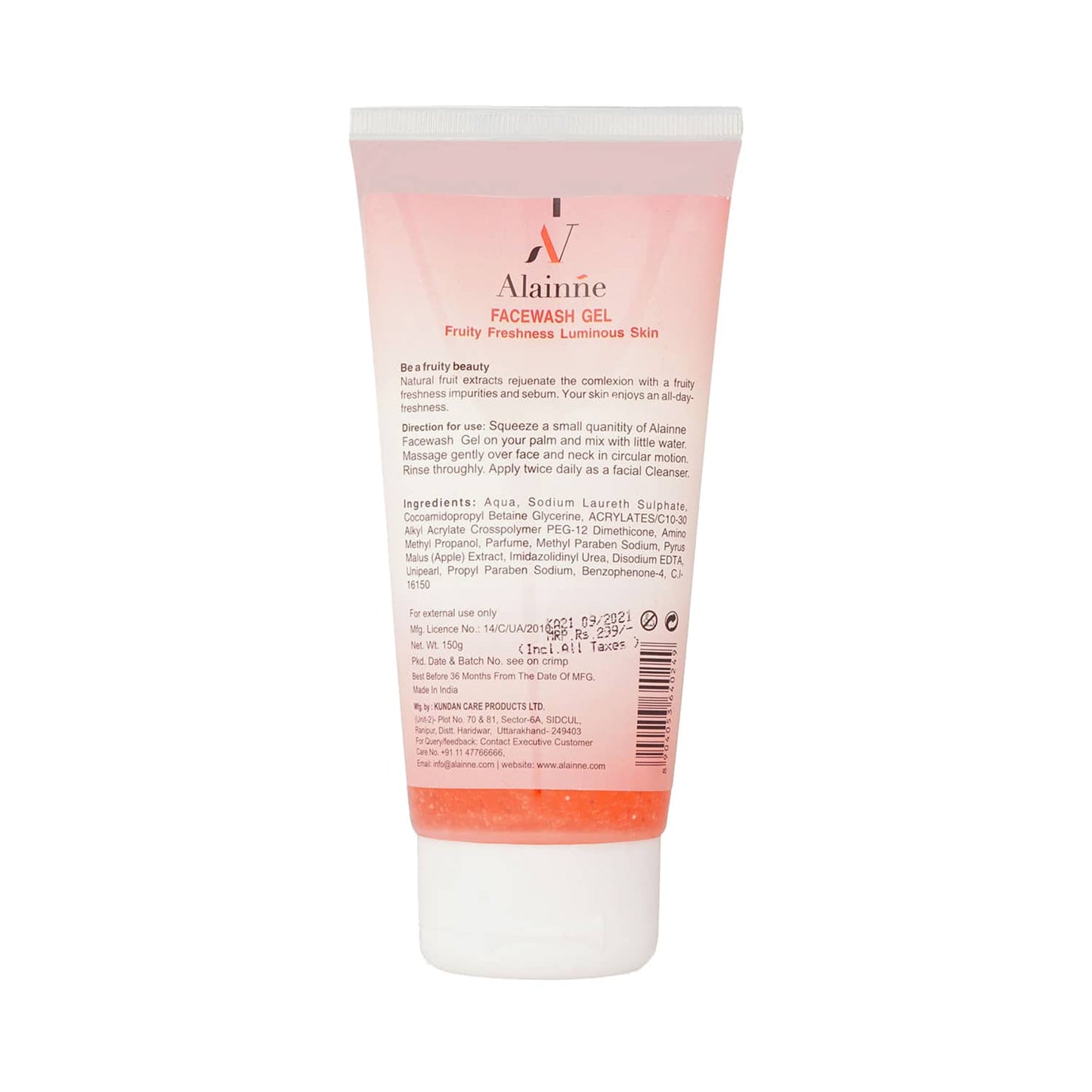 Alainne Rose Water Gel Facewash - (150g)