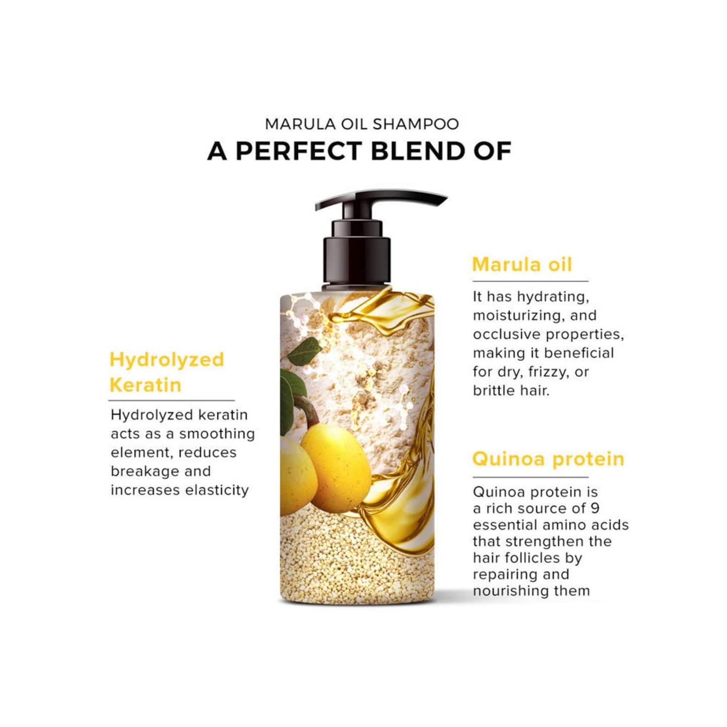 De Fabulous Marula Oil Shampoo with Quinoa Ultimate Repair for Damaged Hair (250ml)