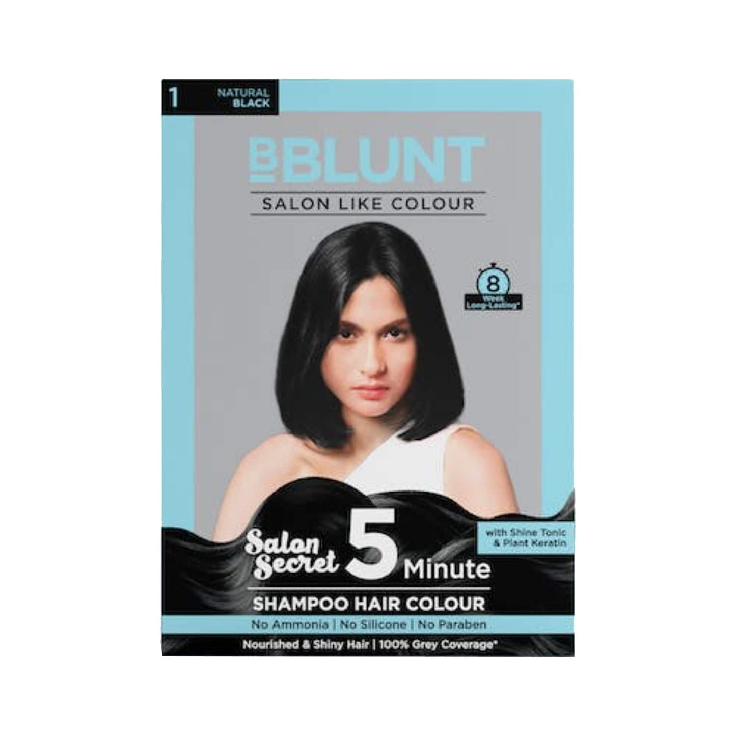 BBlunt 5 Minute Shampoo Hair Colour - 01 Natural Black (5Pcs)