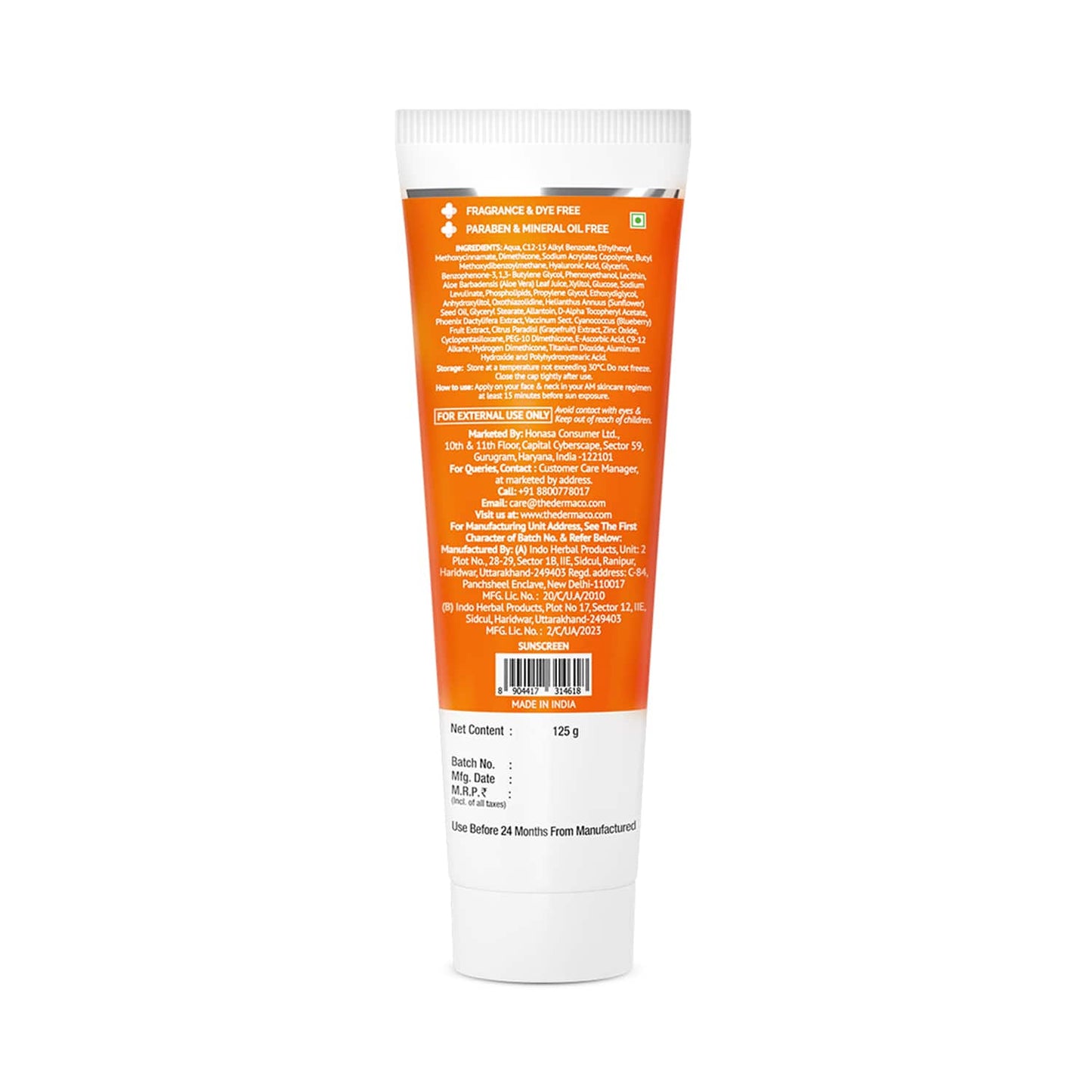 The Derma Co 1% Hyaluronic Sunscreen Aqua Gel (125 g)