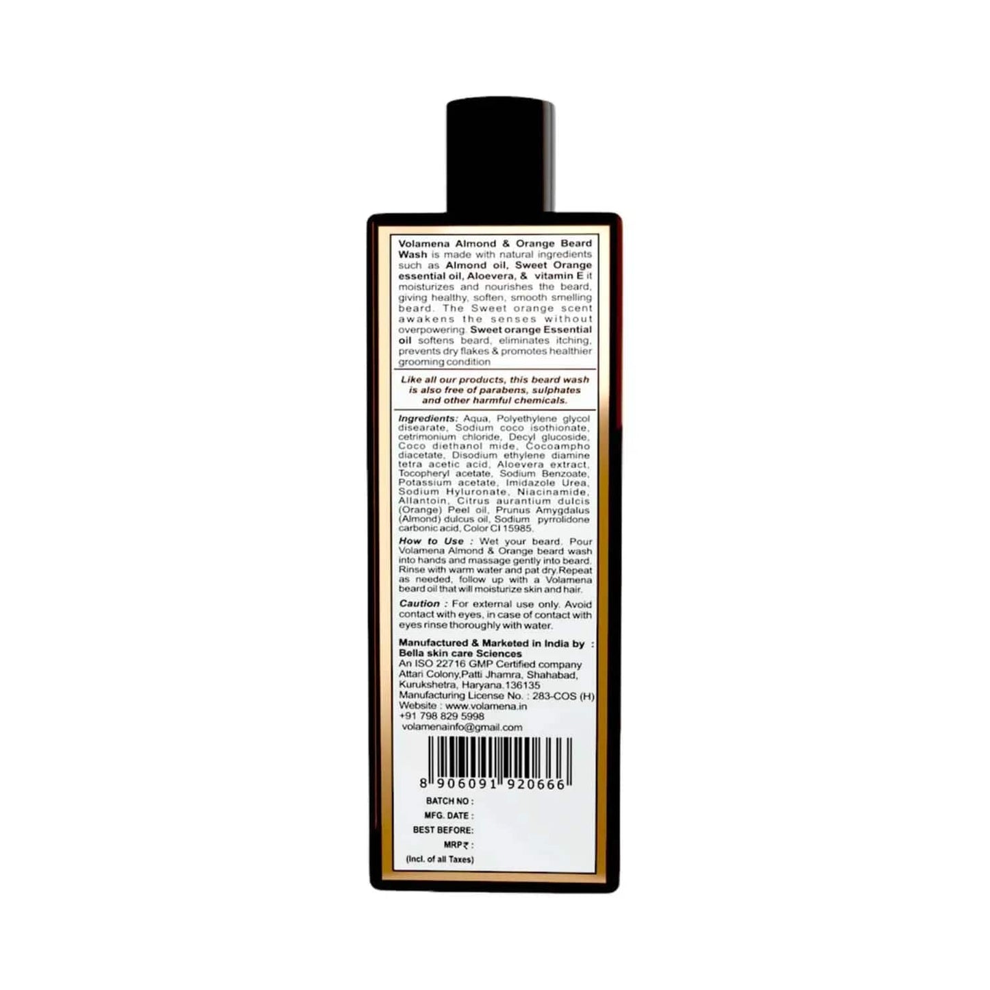 Volamena Almond & Orange Beard Wash (100ml)