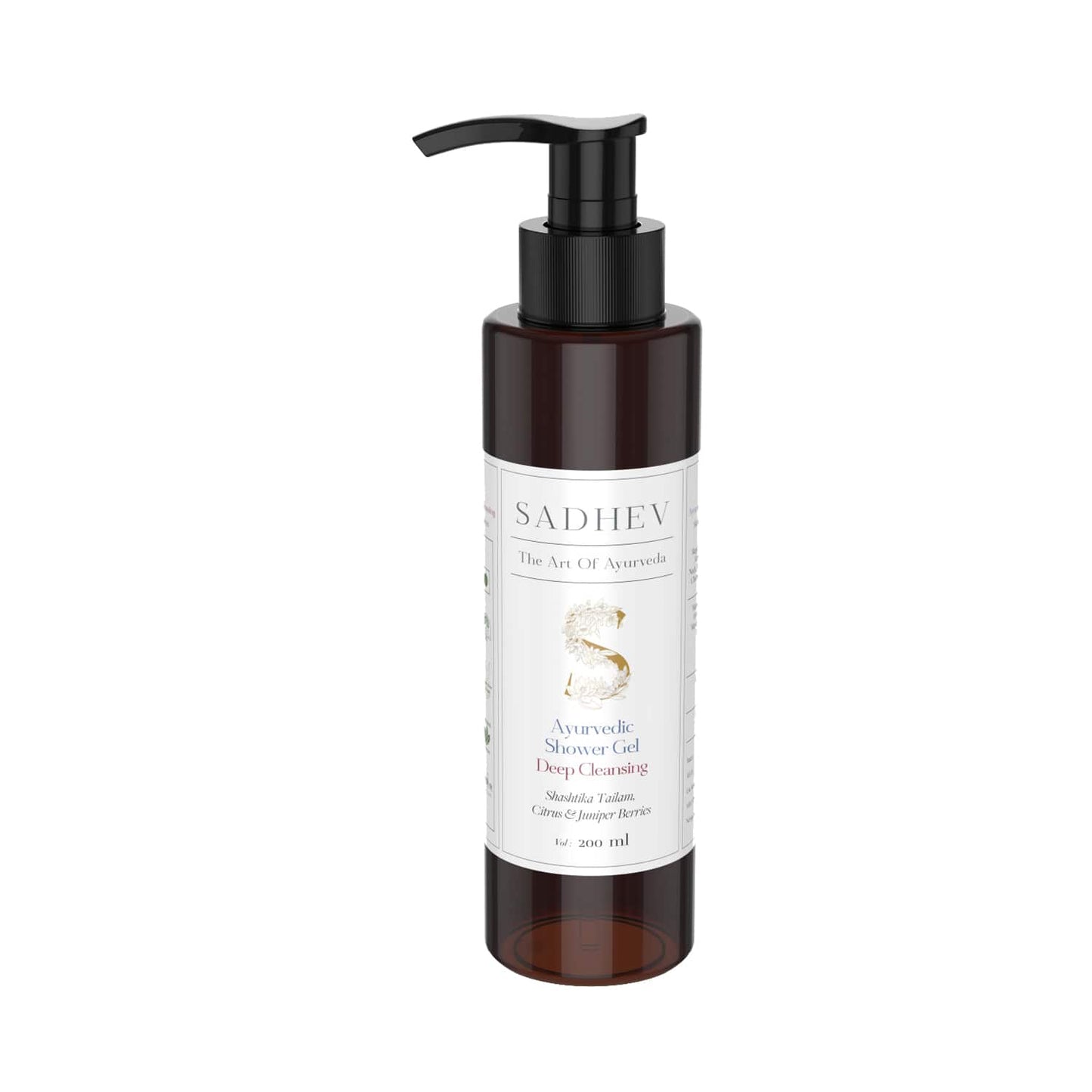 Sadhev Ayurvedic Shower Gel Deep Cleansing Shashtika Tailam, Citrus & Juniper Berries (200ml)