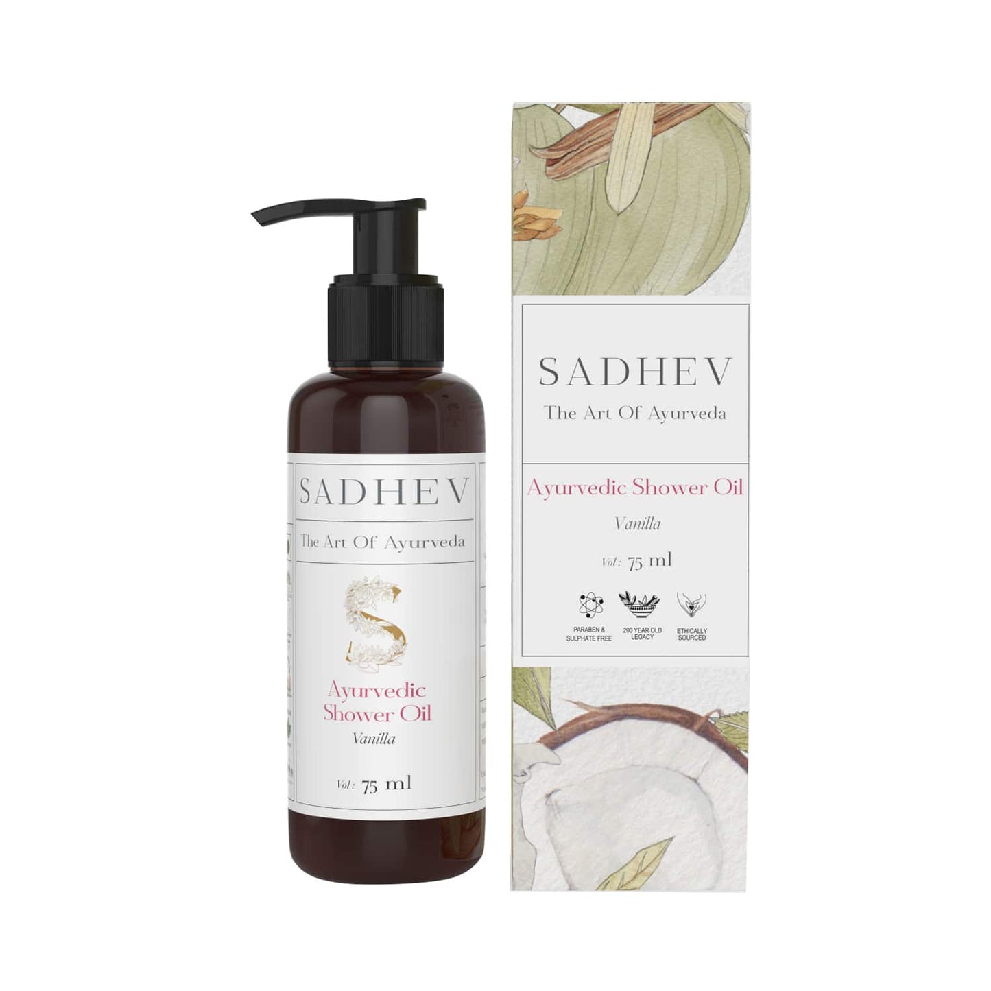 Sadhev Ayurvedic Vanilla Shower Oil (75ml)