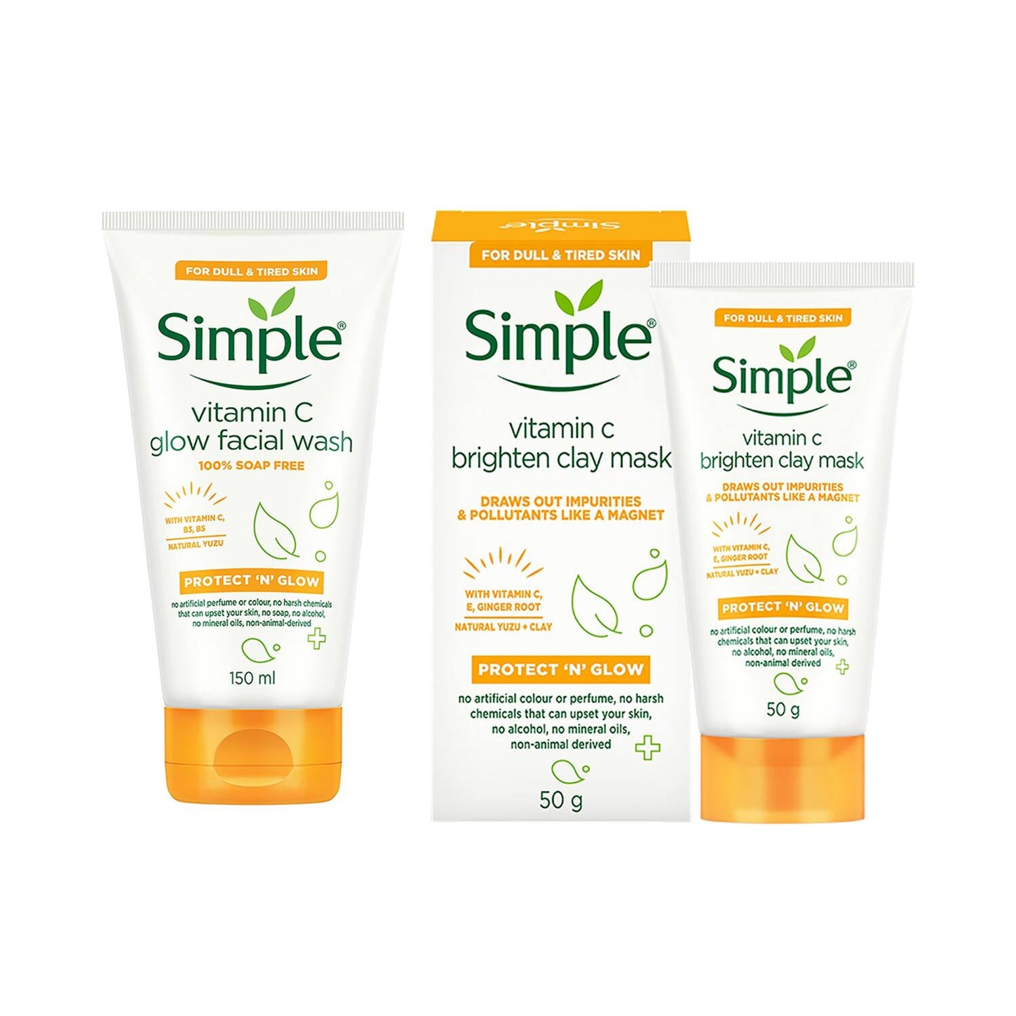 Simple Vitamin C Facial Wash + Clay Mask Combo