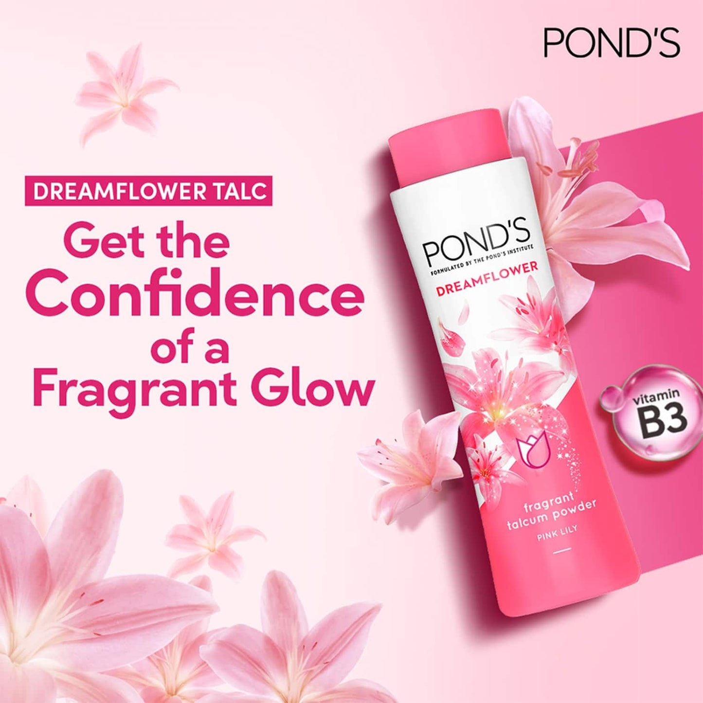 Pond's Dreamflower Fragrant Pink Lily Talc Powder - (200g)