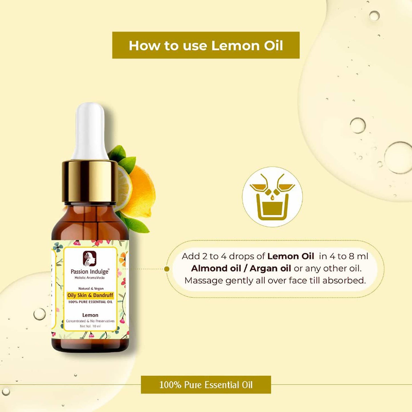 Passion Indulge Lemon Essential Oil For Acne & Oily Skin (10 ml)